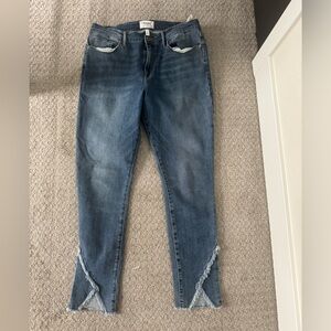 Frame Denim-Le Skinny Jeans Cristallo Fringe Tulip Hem Jeans